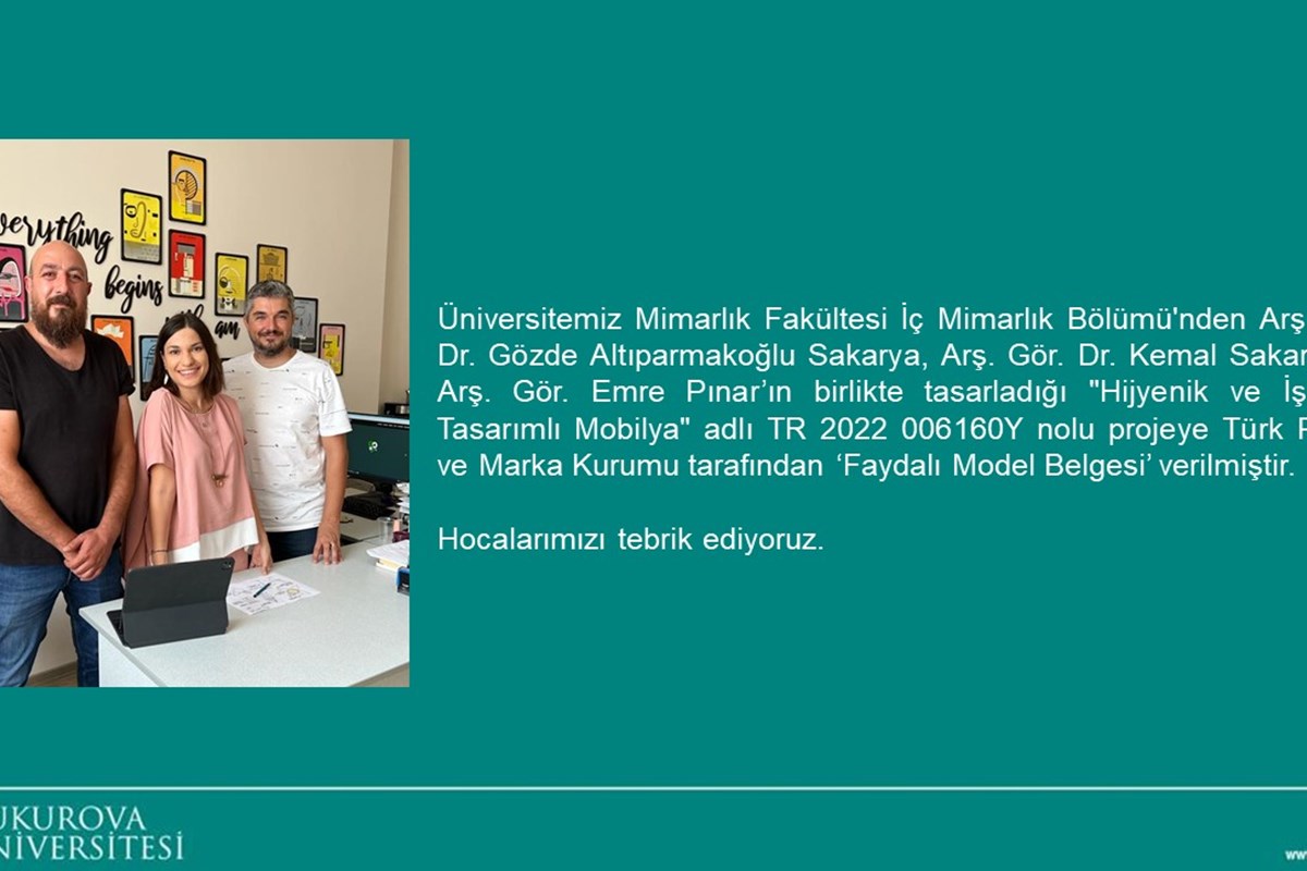Faydalı Model Belgesi Aldık